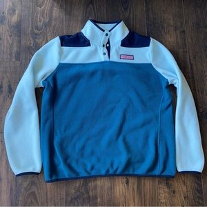 Vineyard Vines Color Block Fleece Snap Shep Shirt Pullover sweatshirt Large
